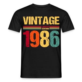 40e anniversaire 1986 Édition limitée - T-shirt homme - noir - Devant - AI Model Male 178 light (178cm)