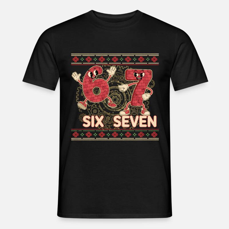 6 7 Sechs Sieben Meme – Aura Points Weihnachten  - Männer T-Shirt - Schwarz