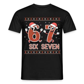 6 7 Six Seven Memes – Christmas - Men's T-Shirt - black - Front - AI Model Male 178 light (178cm)