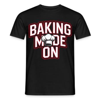 Backen Modus An - Kochhut Design - Männer T-Shirt - Schwarz - Vorne - AI Model Male 178 light (178cm)