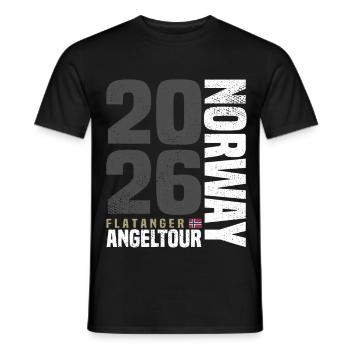 Fishing trip Norway Flatanger - Men's T-Shirt - black - Front - AI Model Male 178 light (178cm)