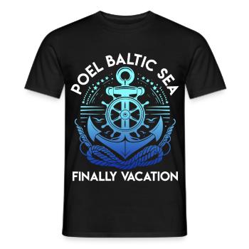 POEL BALTIC SEA FINALLY VACATION Fun - Men's T-Shirt - black - Front - AI Model Male 178 light (178cm)
