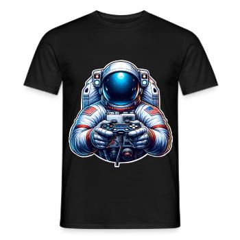 Astronaut Gaming Gamer - Men's T-Shirt - black - Front - AI Model Male 178 light (178cm)