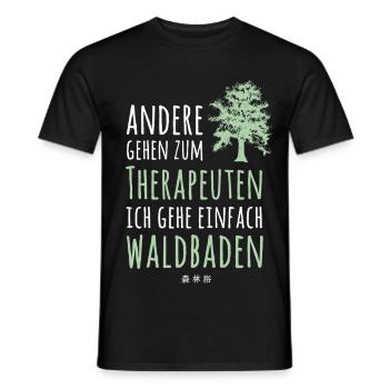 Wald Waldbaden Natur Naturliebhaber Baum Geschenk - Männer T-Shirt - Schwarz - Vorne - AI Model Male 178 light (178cm)
