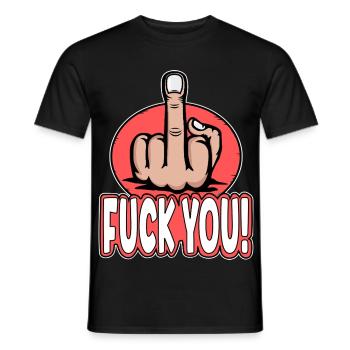 Doigt du milieu Baise Vous Doigt Puant Conception - T-shirt homme - noir - Devant - AI Model Male 178 light (178cm)