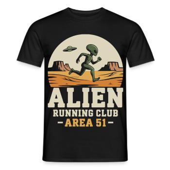 Lustige Area 51 Alien UFO Laufläufer - Männer T-Shirt - Schwarz - Vorne - AI Model Male 178 light (178cm)