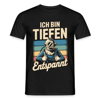 Tauchen Ich bin tiefenentspannt Taucherhelm - Männer T-Shirt - Schwarz - Vorne - AI Model Male 178 light (178cm)