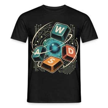 WASD Gaming Cute Cute Gamer Gift - Men's T-Shirt - black - Front - AI Model Male 178 light (178cm)