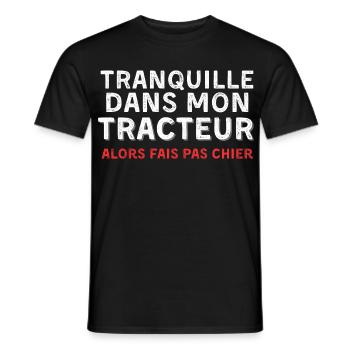 Humour Tracteur Homme Femme Agriculteur - T-shirt homme - noir - Devant - AI Model Male 178 light (178cm)