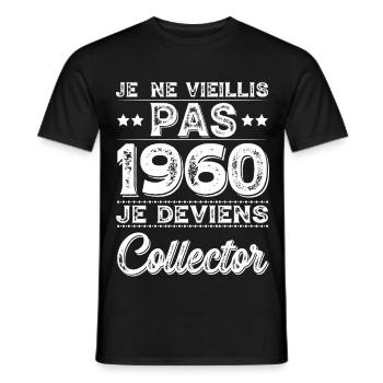 I Don't Age 1960 I Become a Collector - Men's T-Shirt - black - Front - AI Model Male 178 light (178cm)