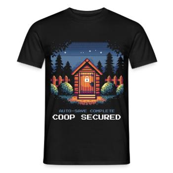 Enregistrement automatique terminé | Stable sécurisé - T-shirt homme - noir - Devant - AI Model Male 178 light (178cm)