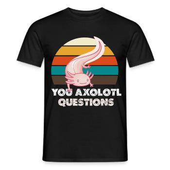 Axolotl Sonnenuntergang Retro - Männer T-Shirt - Schwarz - Vorne - AI Model Male 178 light (178cm)