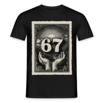 6 7 Memes – L’original pour les initiés - T-shirt homme - noir - Devant - AI Model Male 178 light (178cm)