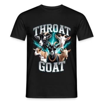 Throat Goat Meme Y2K Bootleg Unwearable - Men's T-Shirt - black - Front - AI Model Male 178 light (178cm)