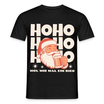 Ho Ho Hol mir mal ein Bier lustiger Weihnachtsmann - Männer T-Shirt - Schwarz - Vorne - AI Model Male 178 light (178cm)
