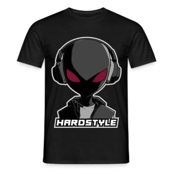 Hardstyle Alien – Conception musicale au casque - T-shirt homme - noir - Devant - AI Model Male 178 light (178cm)