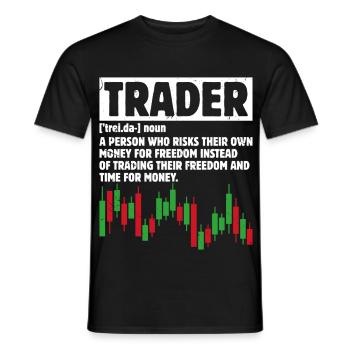 Trading Boursier Crypto Trader Boursier - T-shirt homme - noir - Devant - AI Model Male 178 light (178cm)