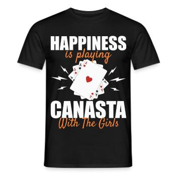 Canasta Glück: Mit den Mädels Karten spielen - Männer T-Shirt - Schwarz - Vorne - AI Model Male 178 light (178cm)