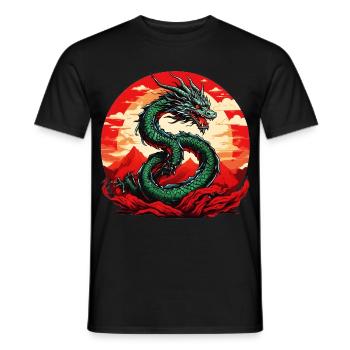 Dragon japonais - T-shirt homme - noir - Devant - AI Model Male 178 light (178cm)