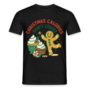 Christmas Calories Don't Count Holiday Fun - Men's T-Shirt - black - Front - AI Model Male 178 light (178cm)