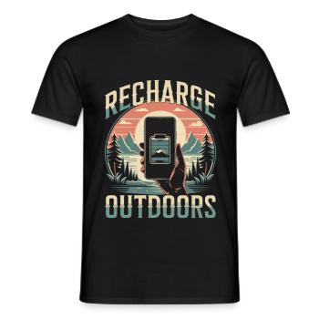 Outdoor Motivation - Männer T-Shirt - Schwarz - Vorne - AI Model Male 178 light (178cm)