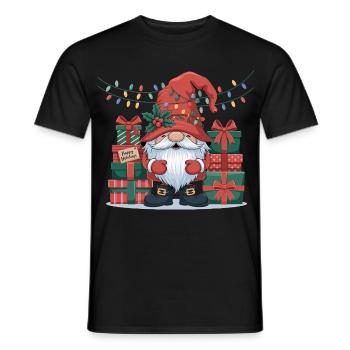Christmas Gnome Gnome - Men's T-Shirt - black - Front - AI Model Male 178 light (178cm)