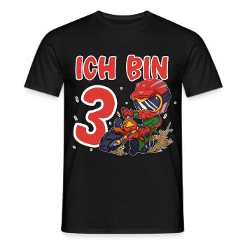 3. Geburtstag Motocross - Männer T-Shirt - Schwarz - Vorne - AI Model Male 178 light (178cm)