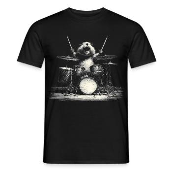 Marmot Drums Batteur Musique Rock Alpes - T-shirt homme - noir - Devant - AI Model Male 178 light (178cm)