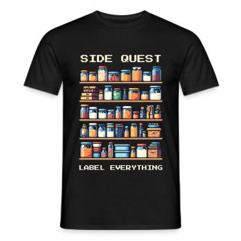 Side Quest | Alles beschriften - Männer T-Shirt - Schwarz - Vorne - AI Model Male 178 light (178cm)