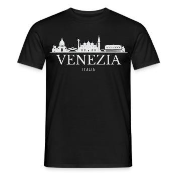 Silhouette de Venise, Venise Italie - T-shirt homme - noir - Devant - AI Model Male 178 light (178cm)
