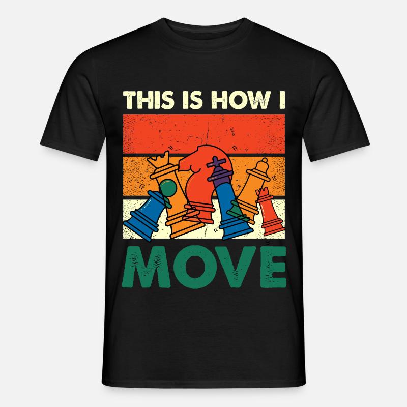 Bunte Schachfiguren Move - Männer T-Shirt - Schwarz