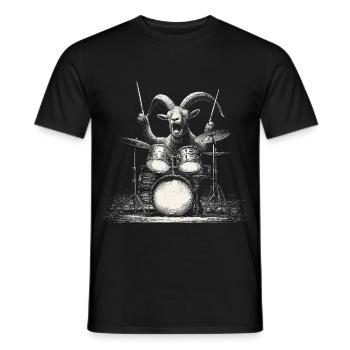Capricorne jouant des tambours cadeau pour musicien - T-shirt homme - noir - Devant - AI Model Male 178 light (178cm)