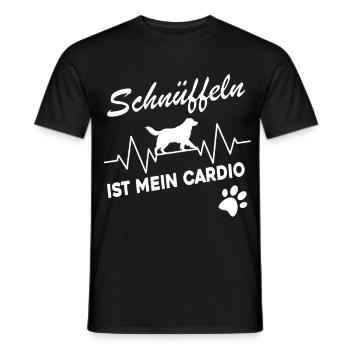 Mantrailing Schnüffeln ist mein Cardio - Männer T-Shirt - Schwarz - Vorne - AI Model Male 178 light (178cm)