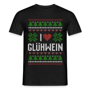 I love Glühwein - ugly christmas Outfit - Männer T-Shirt - Schwarz - Vorne - AI Model Male 178 light (178cm)