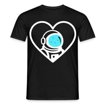 Astronaut Heart Space Cosmic Helmet - Men's T-Shirt - black - Front - AI Model Male 178 light (178cm)