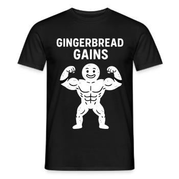 Lebkuchen bekommt lustige Weihnachtsfeiertage - Männer T-Shirt - Schwarz - Vorne - AI Model Male 178 light (178cm)