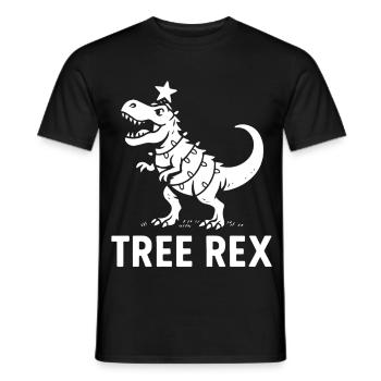 Baum Rex Dinosaurier Weihnachtsspaß Familienurlaub - Männer T-Shirt - Schwarz - Vorne - AI Model Male 178 light (178cm)