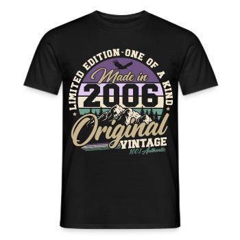2006 Vintage 20th Birthday Retro Gift - Men's T-Shirt - black - Front - AI Model Male 178 light (178cm)