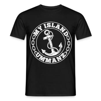 Baltic Sea Holiday ISLAND UMMANZ Fun - Men's T-Shirt - black - Front - AI Model Male 178 light (178cm)