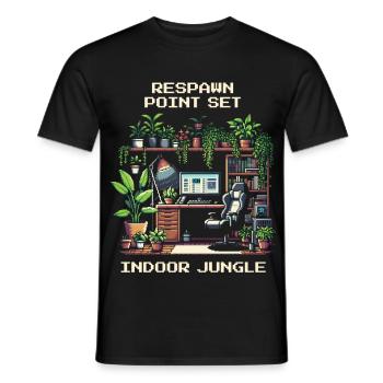 Ensemble de points de réapparition | Configuration de la jungle urbaine - T-shirt homme - noir - Devant - AI Model Male 178 light (178cm)