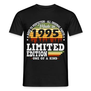 1995 Vintage Birthday Retro Gift - Men's T-Shirt - black - Front - AI Model Male 178 light (178cm)