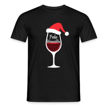 Frohe Weinachten Weinglas Weinnachten - Männer T-Shirt - Schwarz - Vorne - AI Model Male 178 light (178cm)
