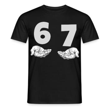 Drôle 67 Meme Mains Gen Alpha Humour - T-shirt homme - noir - Devant - AI Model Male 178 light (178cm)