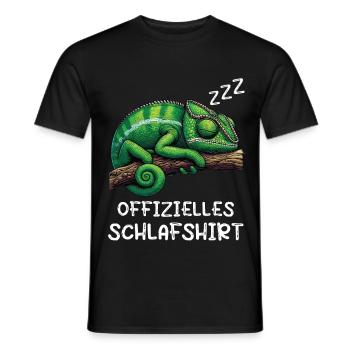 Official Sleep Shirt Chameleon Chameleon Holder - Men's T-Shirt - black - Front - AI Model Male 178 light (178cm)