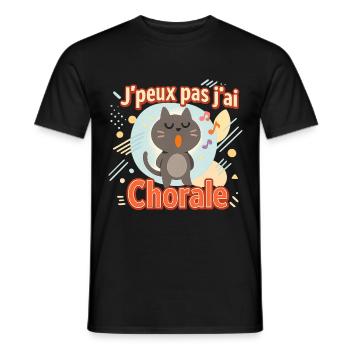 Chat chanteur Jpeux pas jai Chorale - T-shirt homme - noir - Devant - AI Model Male 178 light (178cm)