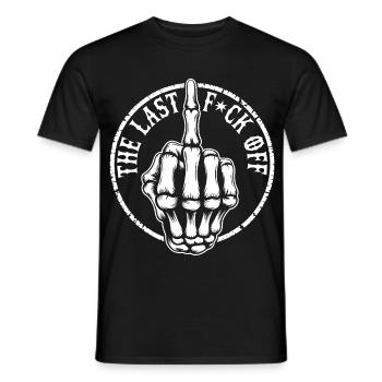 My Last F*ck Off – Skelett-Mittelfinger Design - Männer T-Shirt - Schwarz - Vorne - AI Model Male 178 light (178cm)