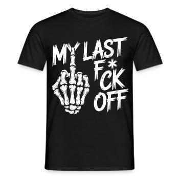 My Last F*ck Off – Skelett-Mittelfinger Design - Männer T-Shirt - Schwarz - Vorne - AI Model Male 178 light (178cm)