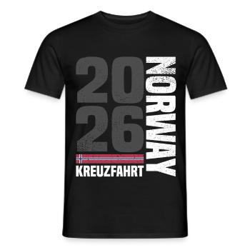Norwegen Kreuzfahrt 2026  - Männer T-Shirt - Schwarz - Vorne - AI Model Male 178 light (178cm)