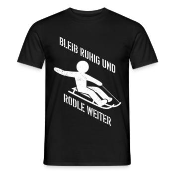 Schlitten BLEIB RUHIG UND RODLE WEITER LUSTIG - Männer T-Shirt - Schwarz - Vorne - AI Model Male 178 light (178cm)