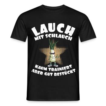 Gym LAUCH MIT SCHLAUCH KAUM TRAINIERT Lustig - Männer T-Shirt - Schwarz - Vorne - AI Model Male 178 light (178cm)